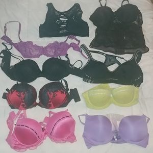 Lot of 9 Bras 36B 34B Set La Senza Playboy Lingery
